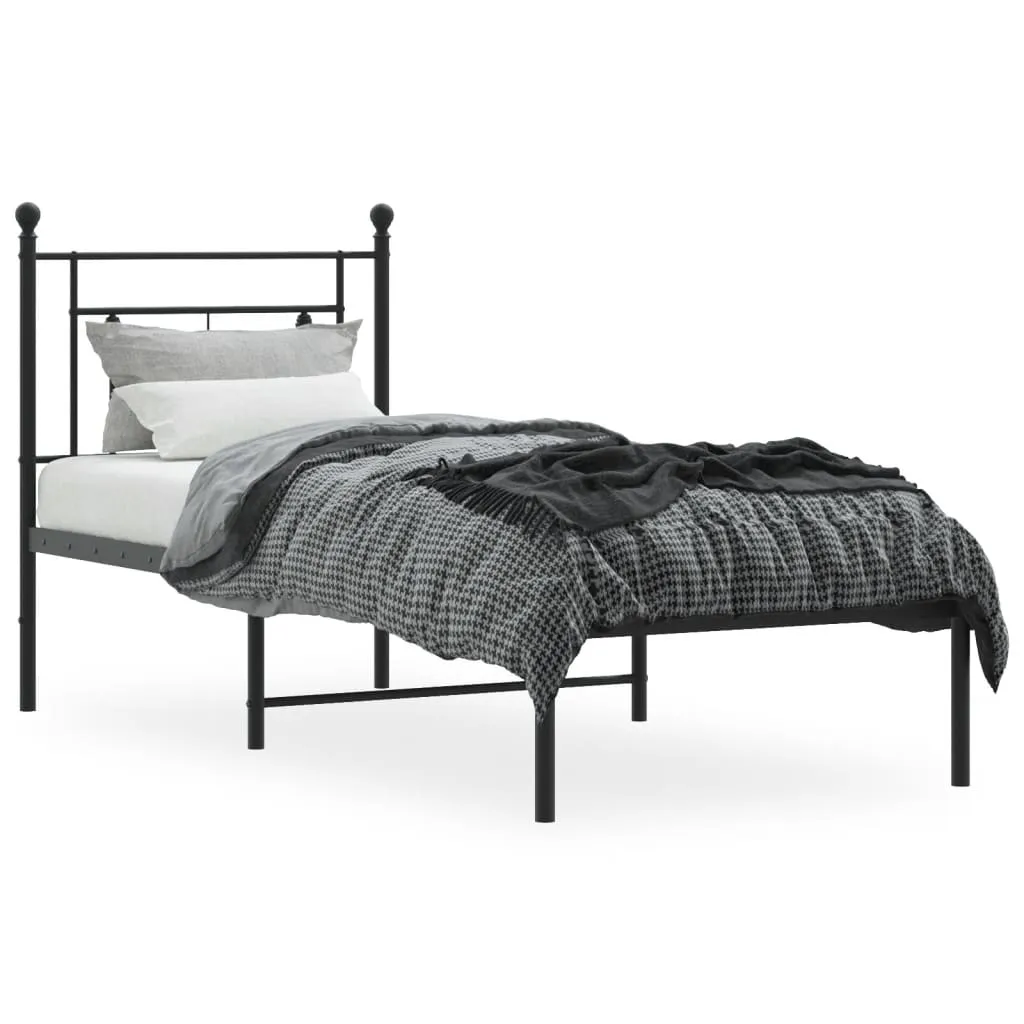 Klassisches schwarzes Metall-Bettgestell 196 x 80 x 97 cm