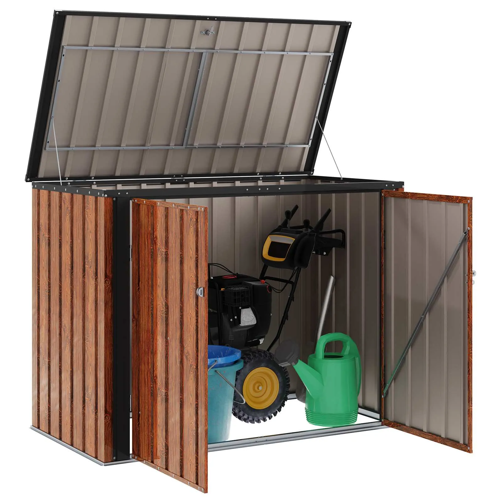 Abschließbare Gartenlagerbox 151,5x82x110,5 cm Braun Stahl