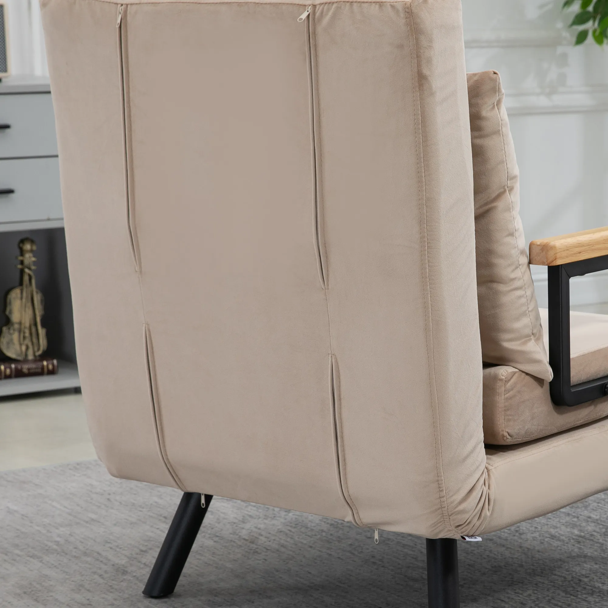 Beiger Schlafsessel 63B x 73T x 81H cm - Multifunktional und bequem