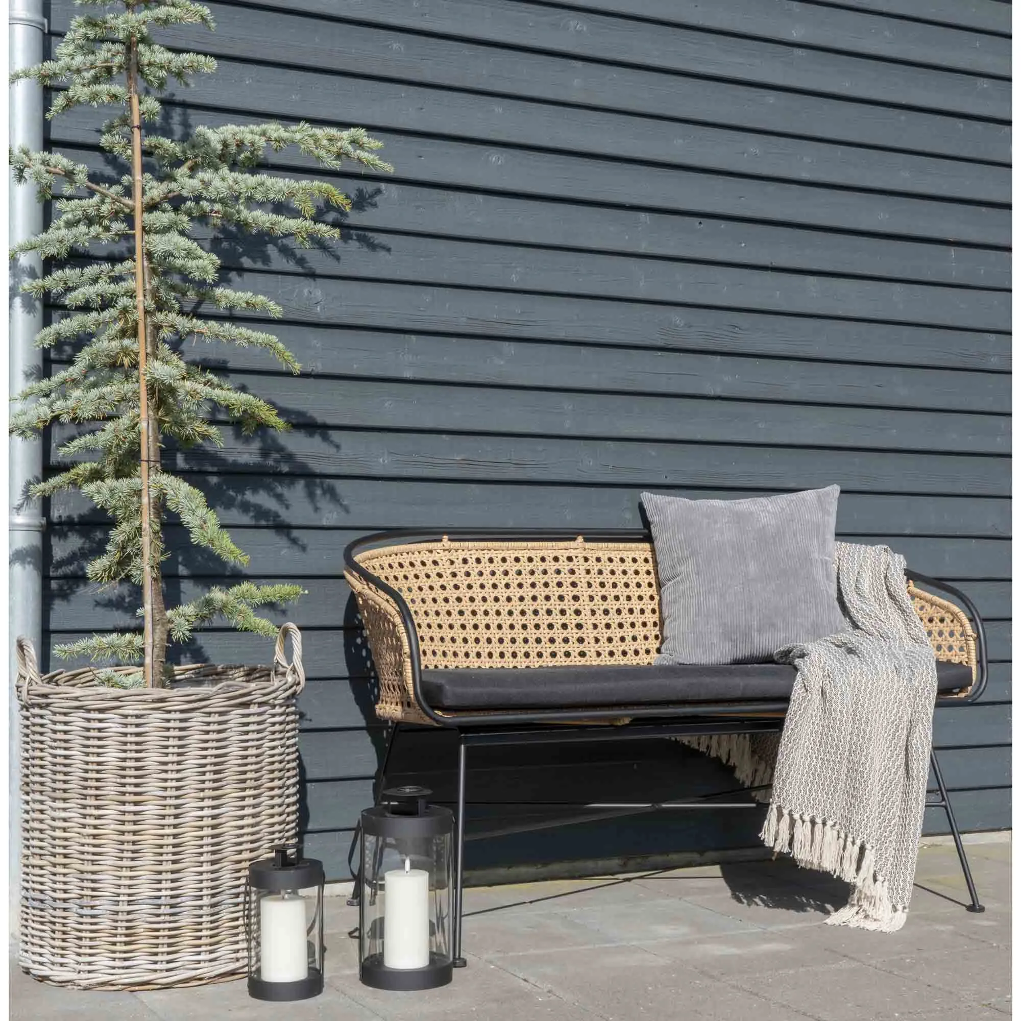 tinkaro Bondi Laternen Set 2-teilig 12 x 15 x 24-32 cm Schwarz