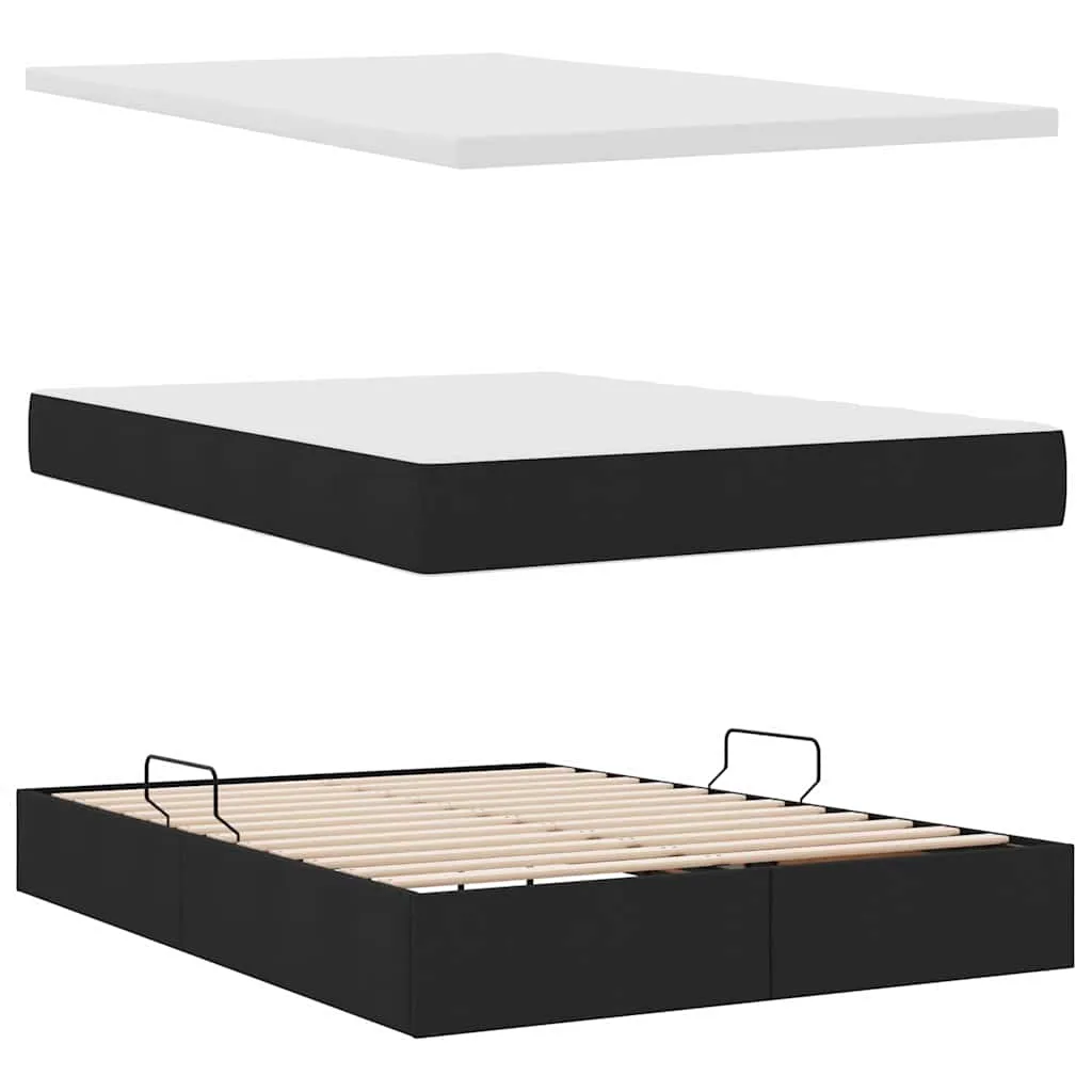 Stauraumbett mit Matratze 140x200 cm Schwarz