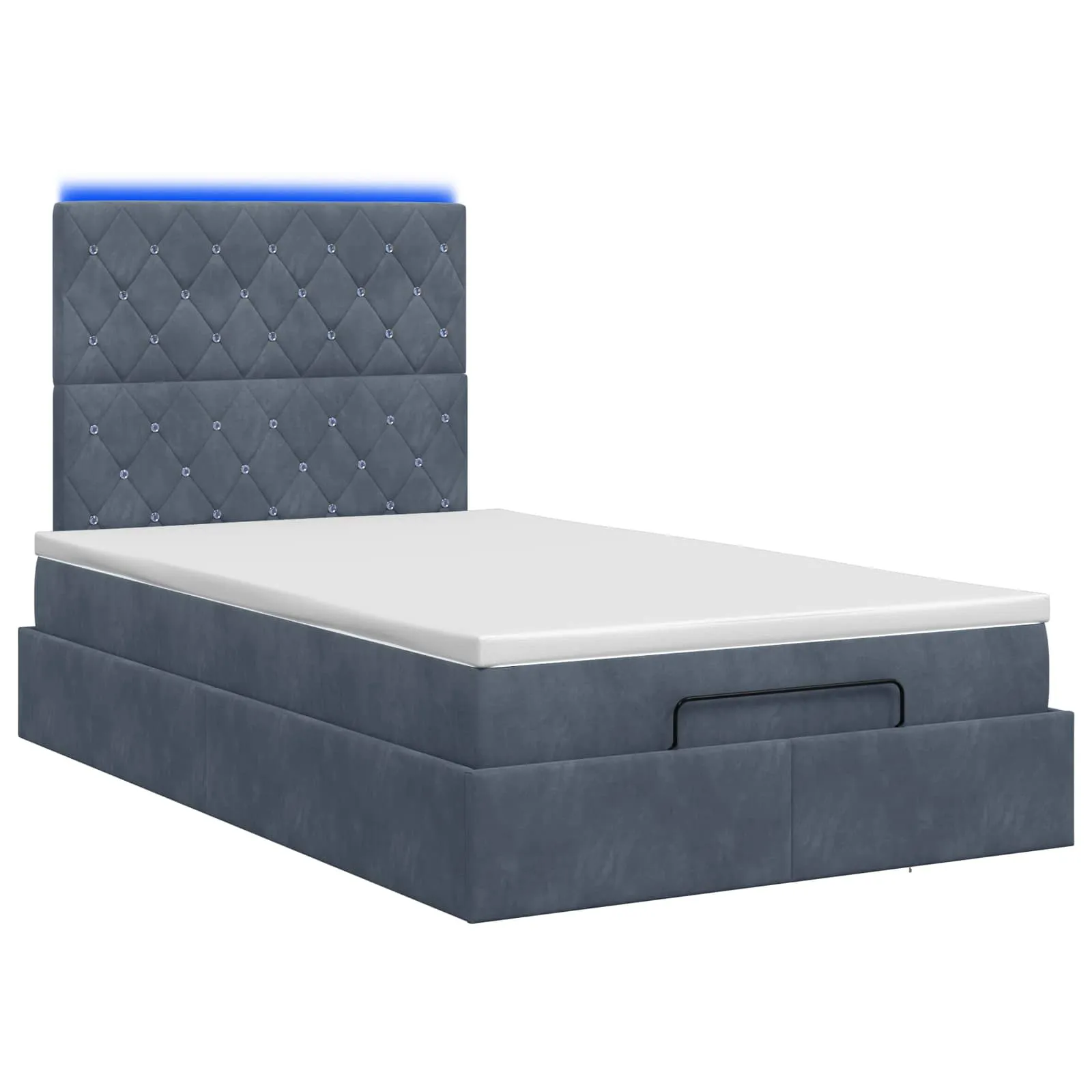 Ottoman-Bett mit Matratze 203 x 120 x 88 cm Dunkelgrau