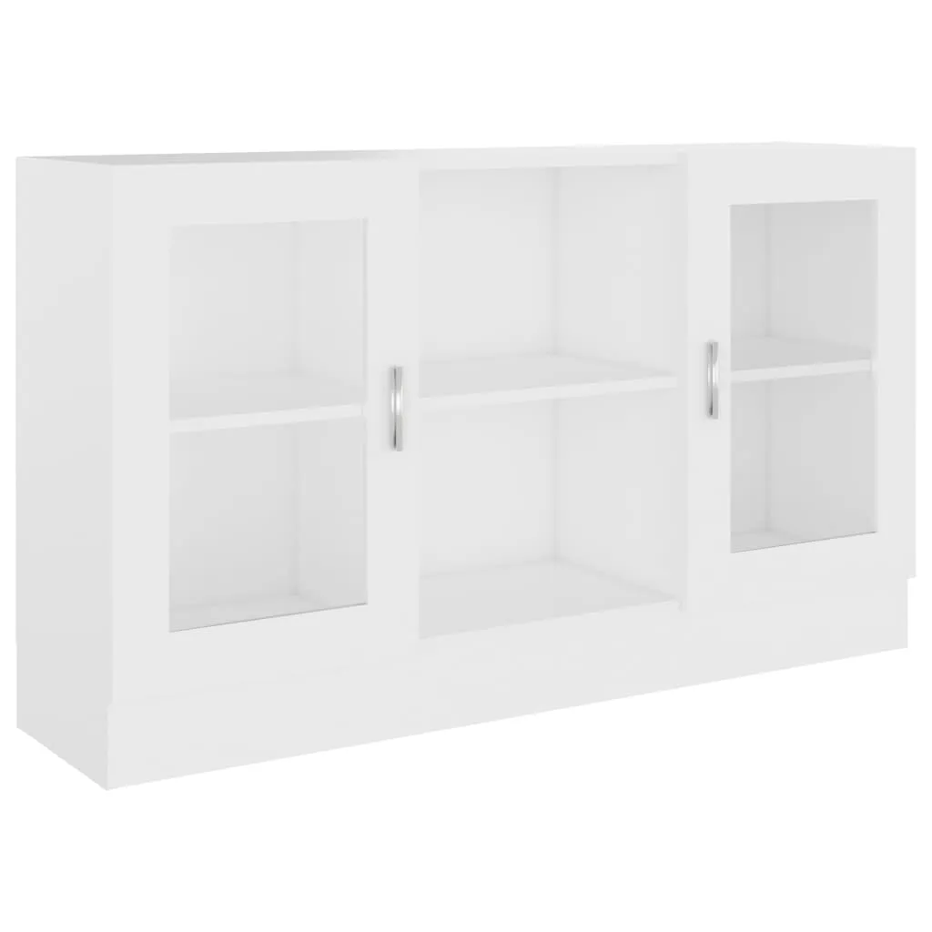 Weißer Vitrinenschrank 120 x 30,5 x 70 cm aus Holzwerkstoff