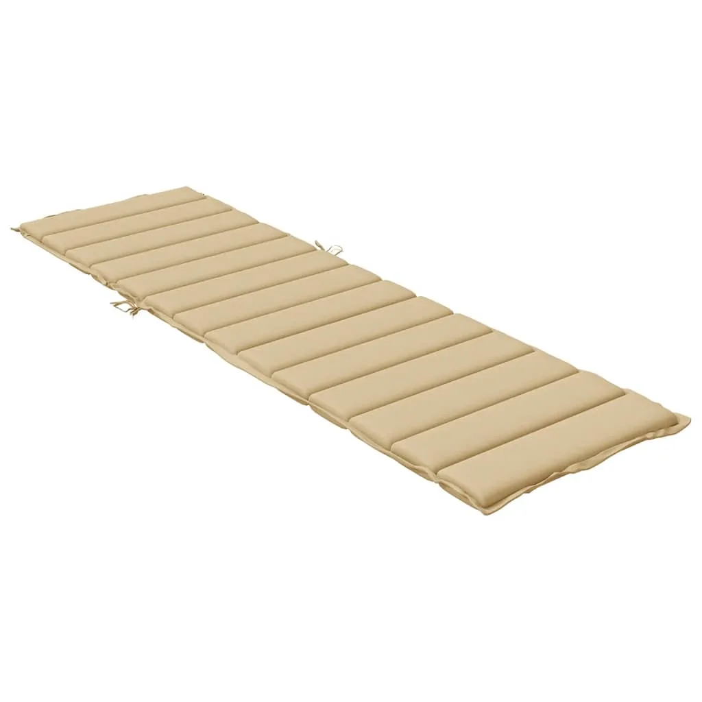 Liegenauflage Melange Beige 200x60x4 cm Polyester mit Schaumstofffaser