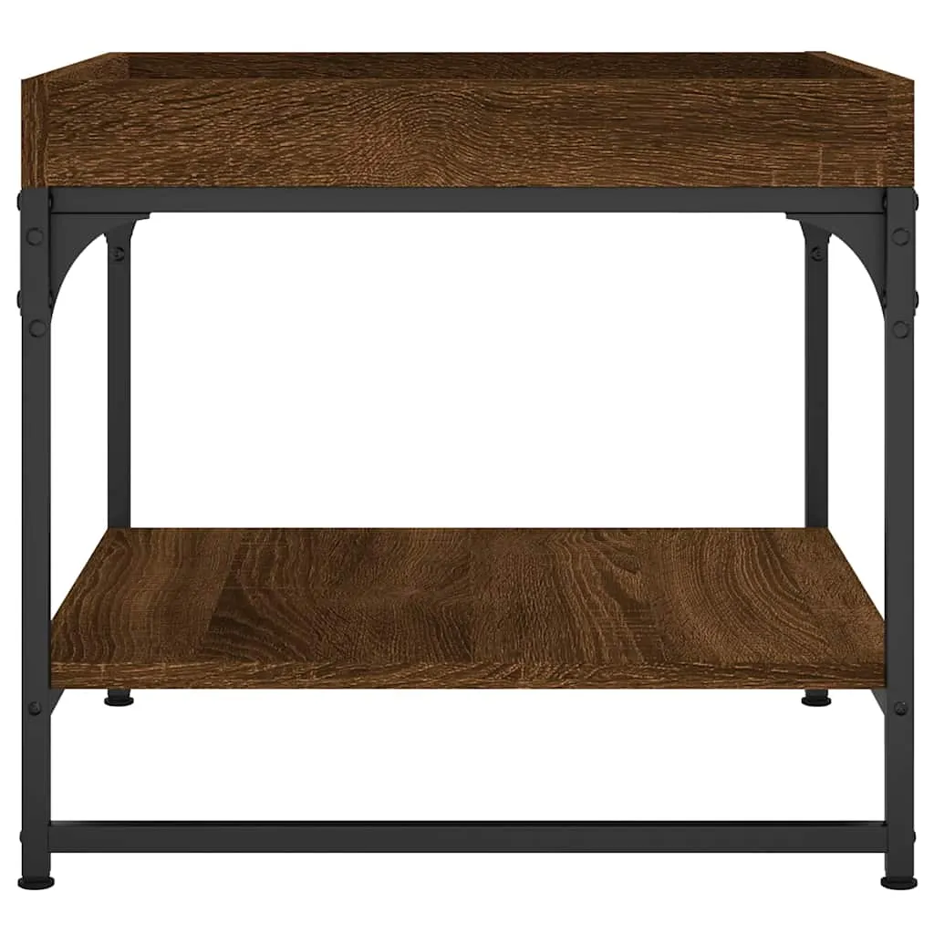 Eleganter Couchtisch 49,5 x 49,5 x 45 cm in Braun Eichen-Optik