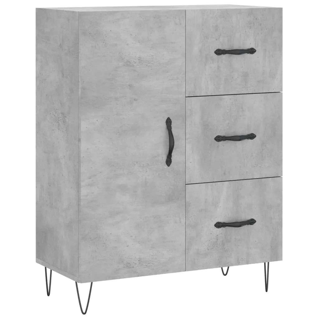 Elegantes Highboard 69,5 x 34 x 180 cm in Betongrau