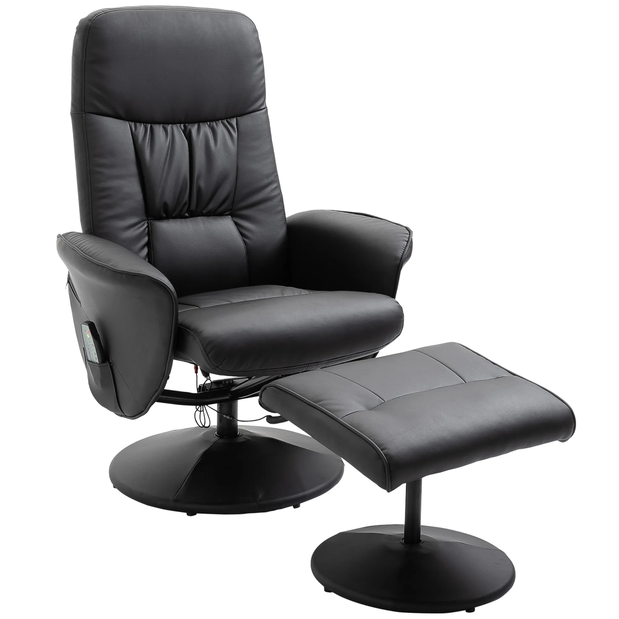 Relaxsessel Schwarz 76B x 81T x 105H cm mit Fußhocker