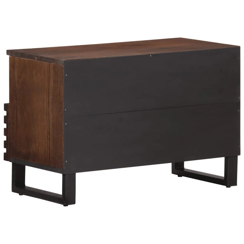 Robuster TV-Schrank aus Vollholz 70 x 34 x 46 cm Braun