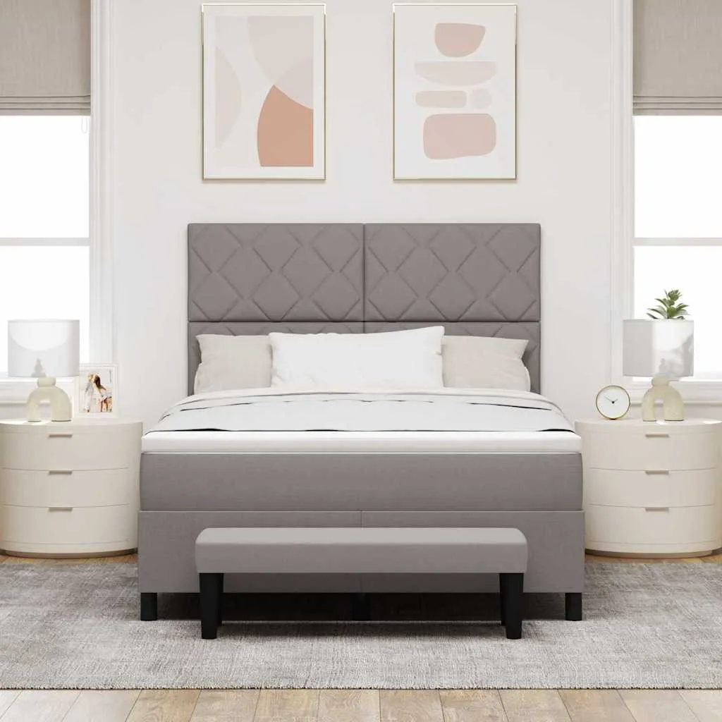 Boxspringbett Taupe 160x200 cm mit verstellbarem Kopfteil