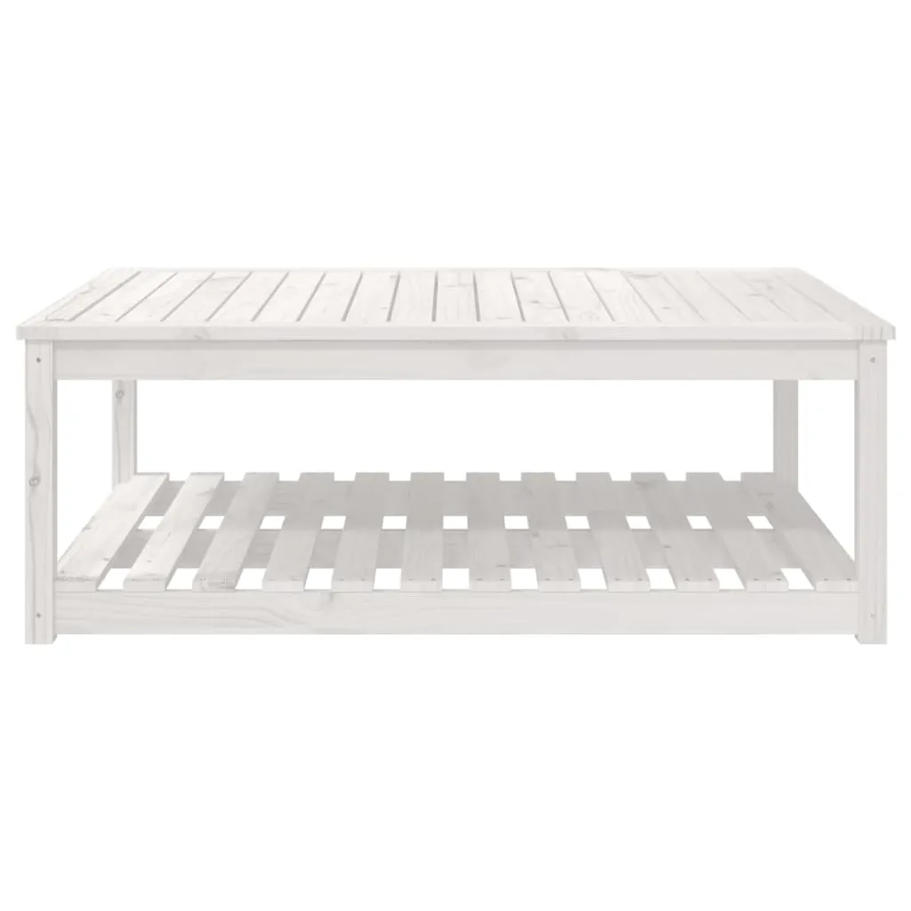 Gartentisch aus massivem Kiefernholz 121 x 82,5 x 45 cm in Weiß