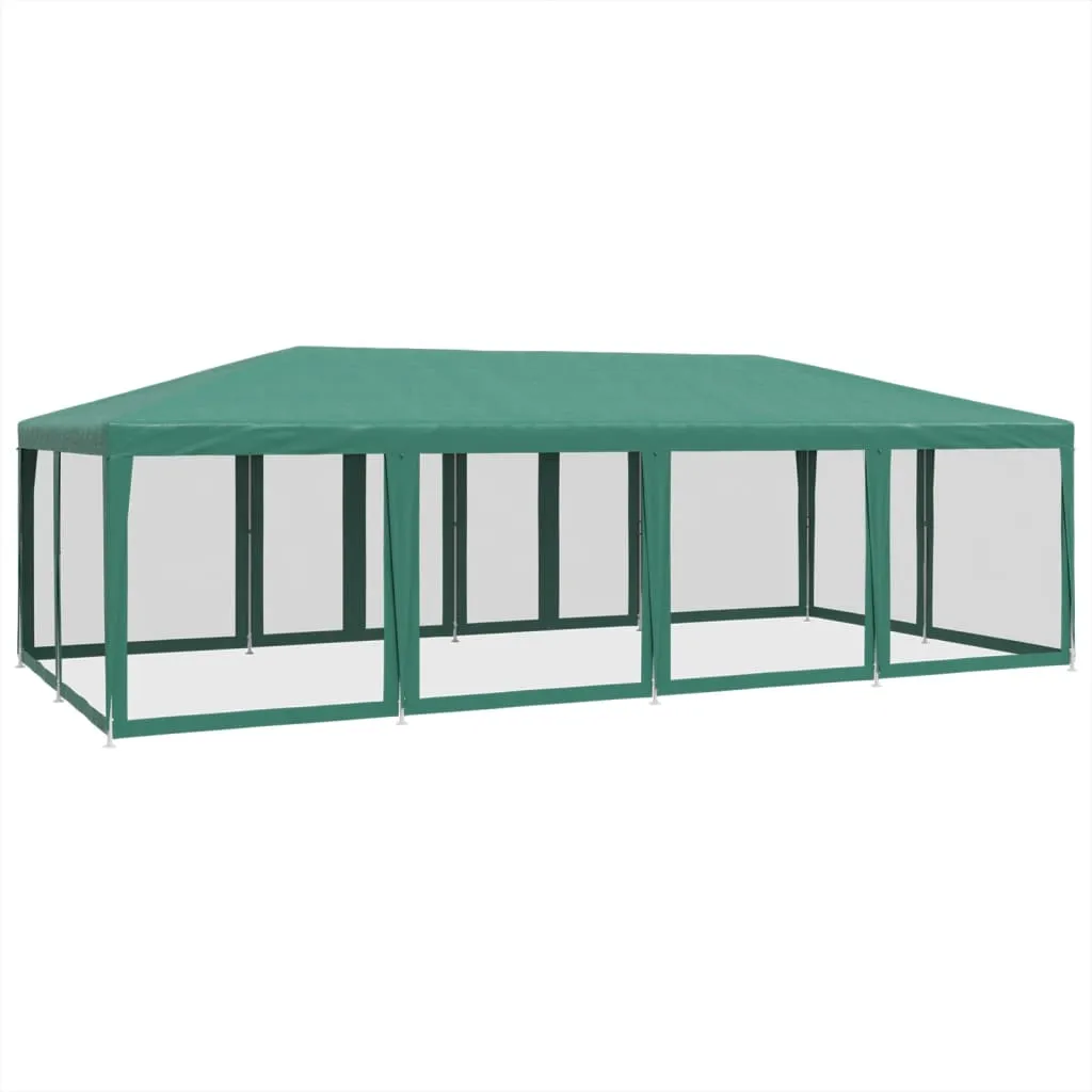 Grünes Partyzelt 800x400x268 cm mit robustem Eisengestell und Mesh-Seitenteilen