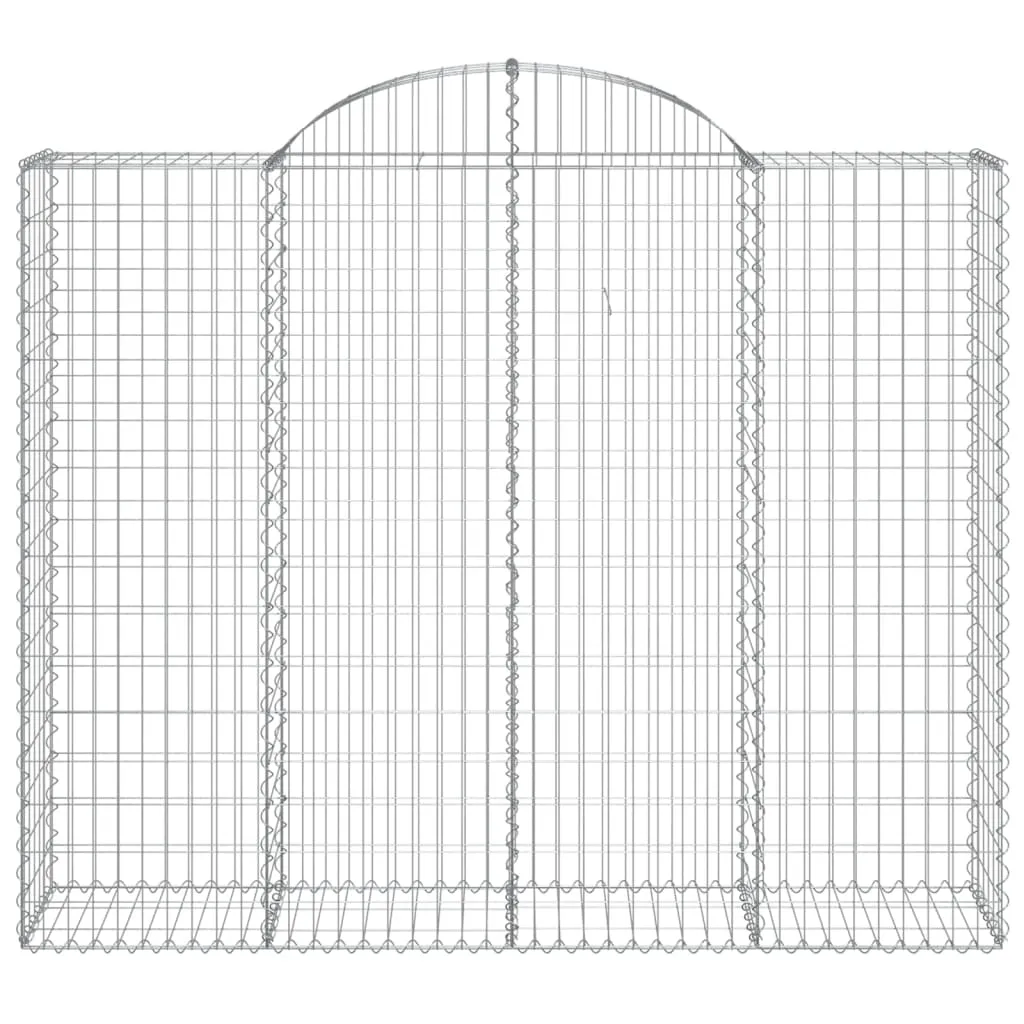 Gabionenwand Hochbogen 200x50x160/180 cm silbern verzinktes Eisen
