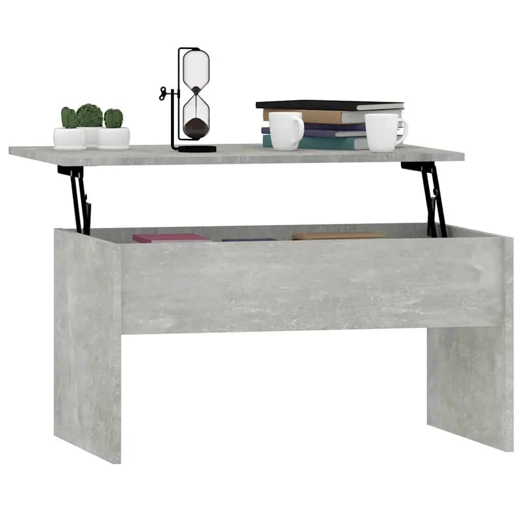 Vielseitiger Couchtisch 80x50,5x41,5 cm Betongrau aus Holzwerkstoff