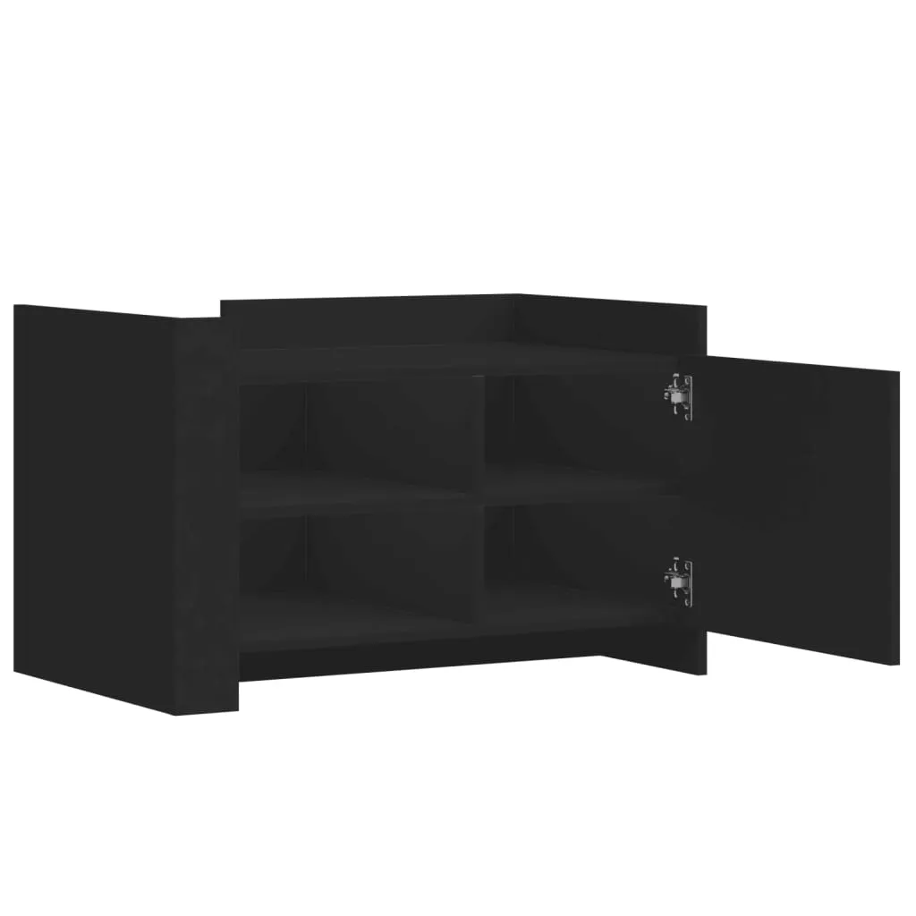 Schwarzer Couchtisch aus Holzwerkstoff 80 x 50 x 50 cm