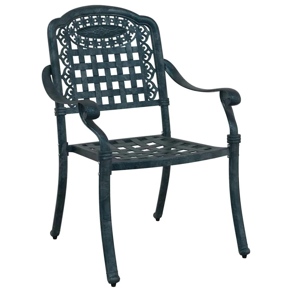 Vintage Gartenstuhl Aluminium Grün 55 x 56,5 x 91 cm