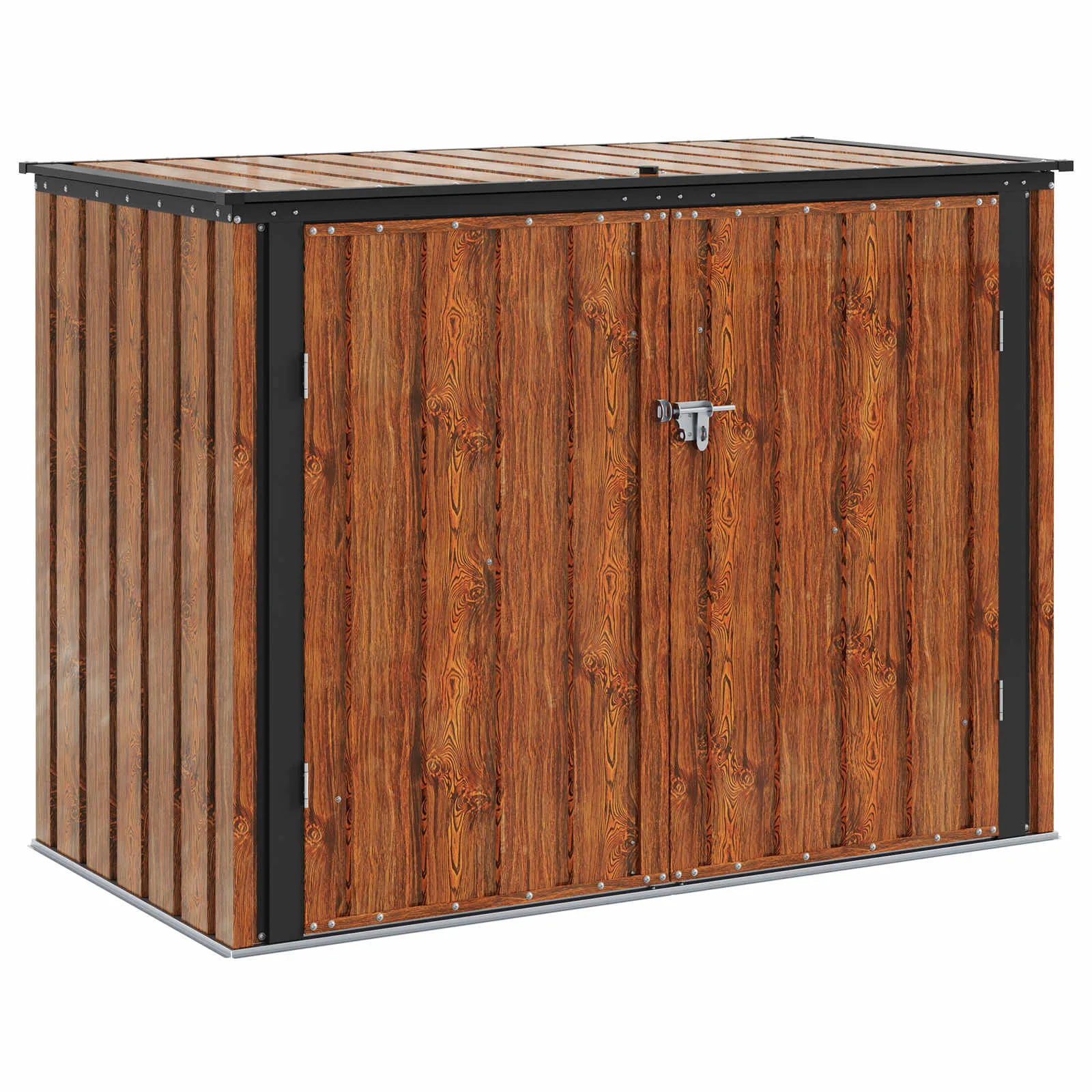 Abschließbare Gartenlagerbox 151,5x82x110,5 cm Braun Stahl