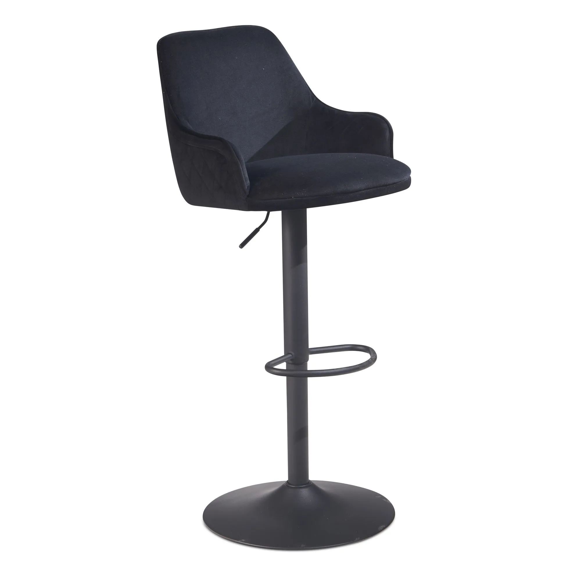 Wohnling Barhocker Samt Schwarz Hocker mit Lehne 86 - 106 cm Wohnling Barhocker Samt Schwarz Hocker mit Lehne 86 - 106 cm