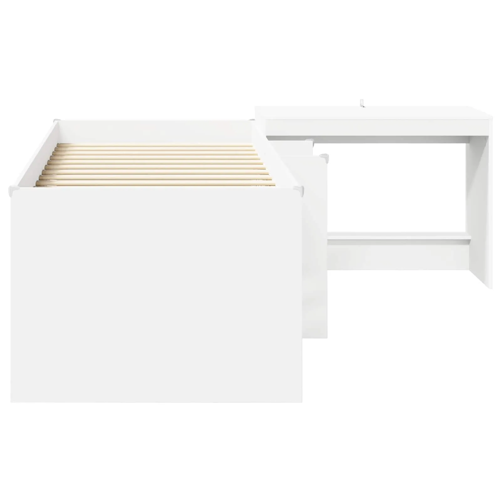 Kinder Hochbett mit Schreibtisch 203x101x68,5 cm Weiß