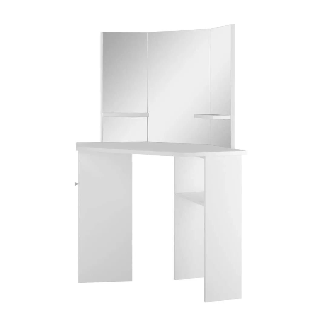 Eleganter weißer Schminktisch 111 x 54 x 141,5 cm aus MDF