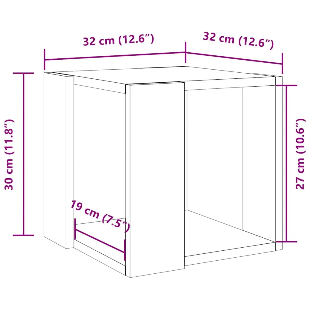 Eleganter Couchtisch 32 x 32 x 30 cm in Weiß