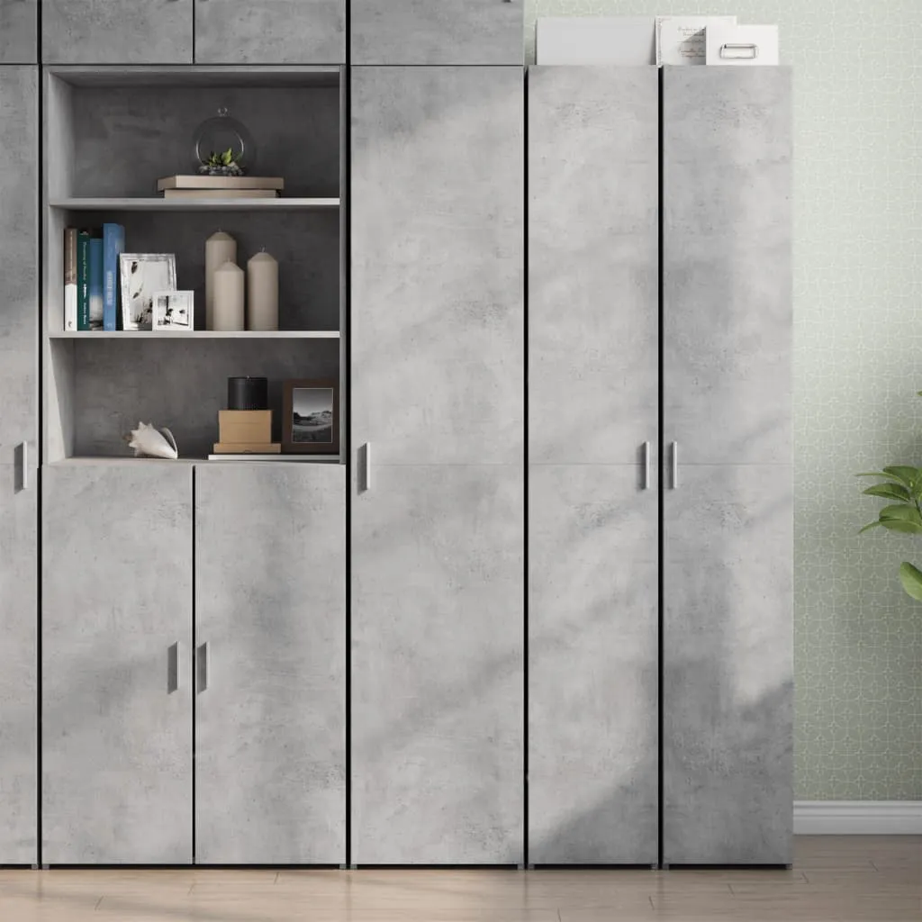 Highboard Betongrau 40 x 42,5 x 185 cm aus Holzwerkstoff