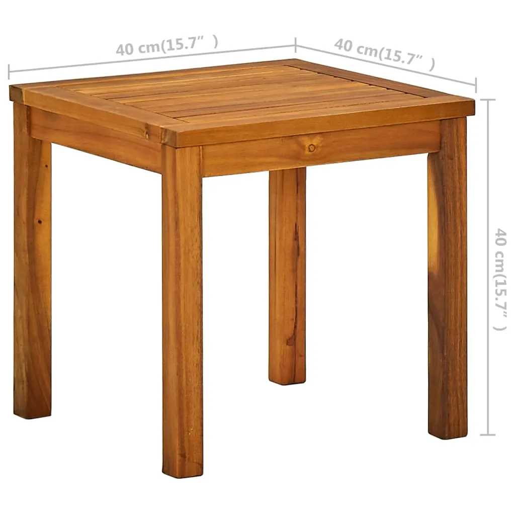 Echtholz Sonnenliege 200 x 66 x 34 cm Schwarz mit Tisch 40 x 40 x 40 cm