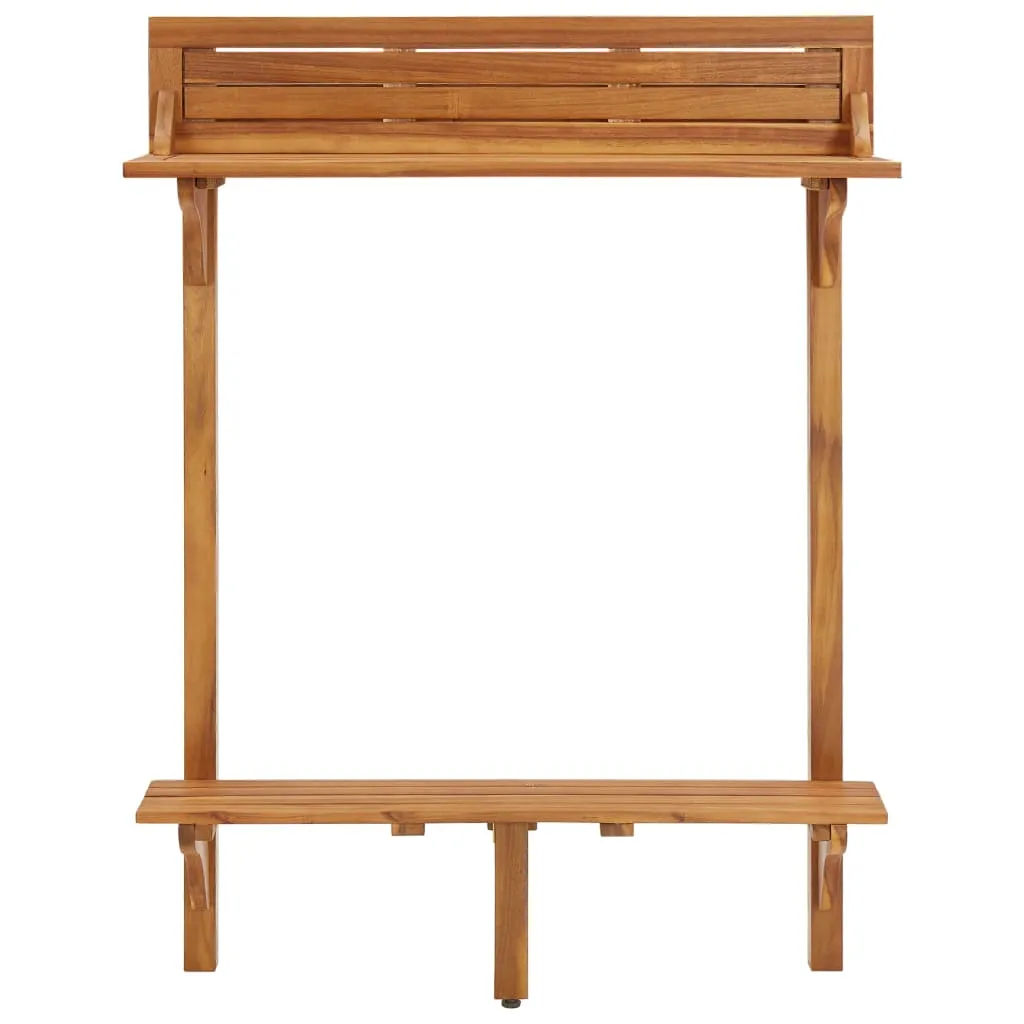 Holz-Bartisch aus Echtholz mit Metallhalterungen 90x37x122,5 cm