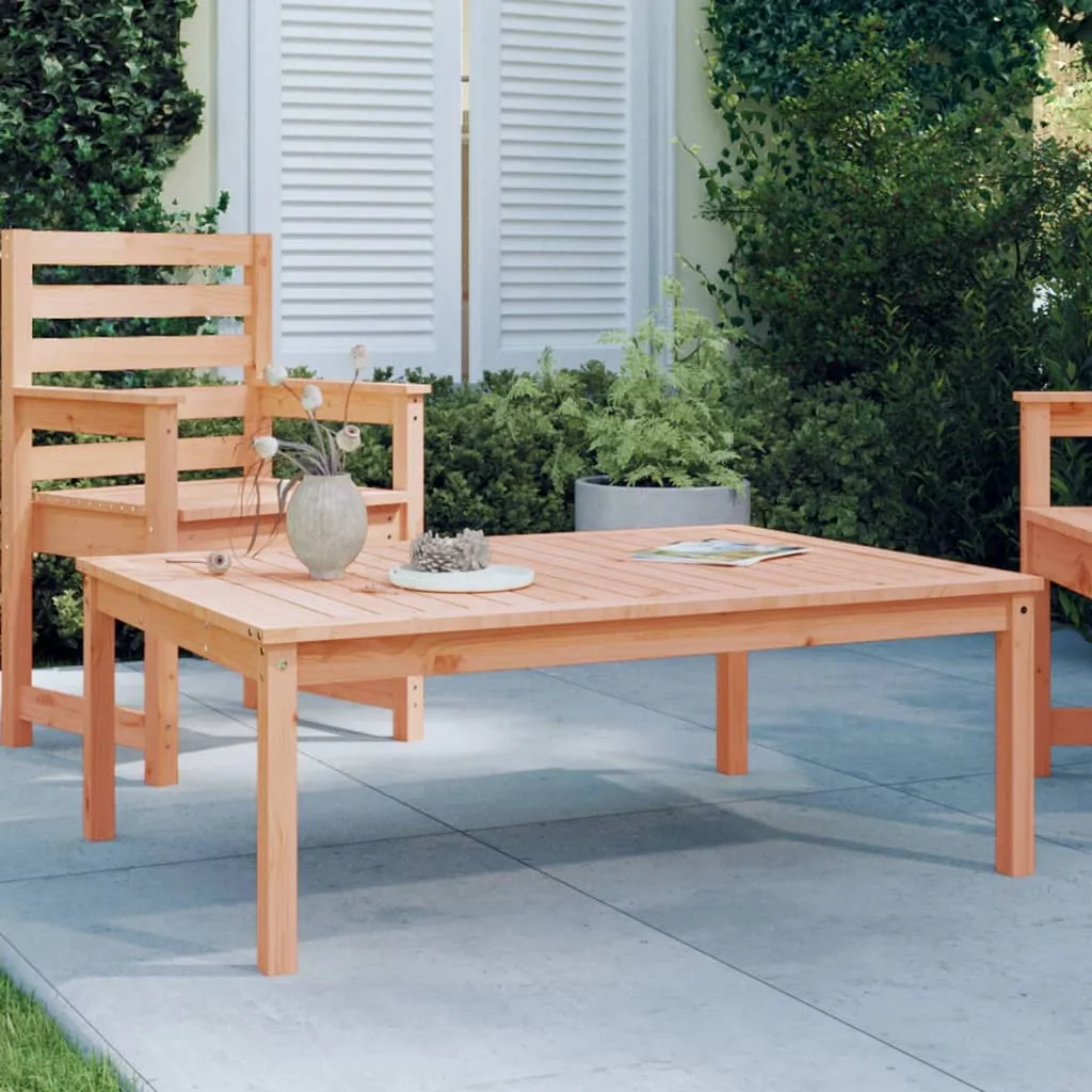 Gartentisch aus massivem Holz, 121 x 82,5 x 45 cm, naturfarben