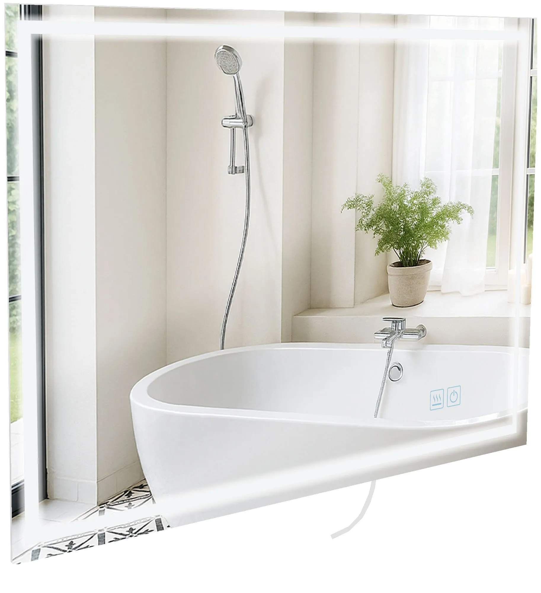 Badspiegel Jaffrey LED 100x70 cm Klarglas