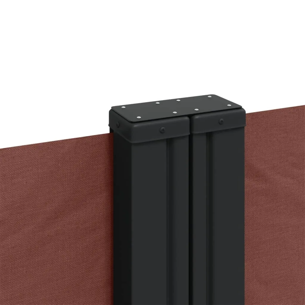 Ausziehbare Seitenmarkise 120 x 1000 cm Braun, Polyester mit PU-Beschichtung