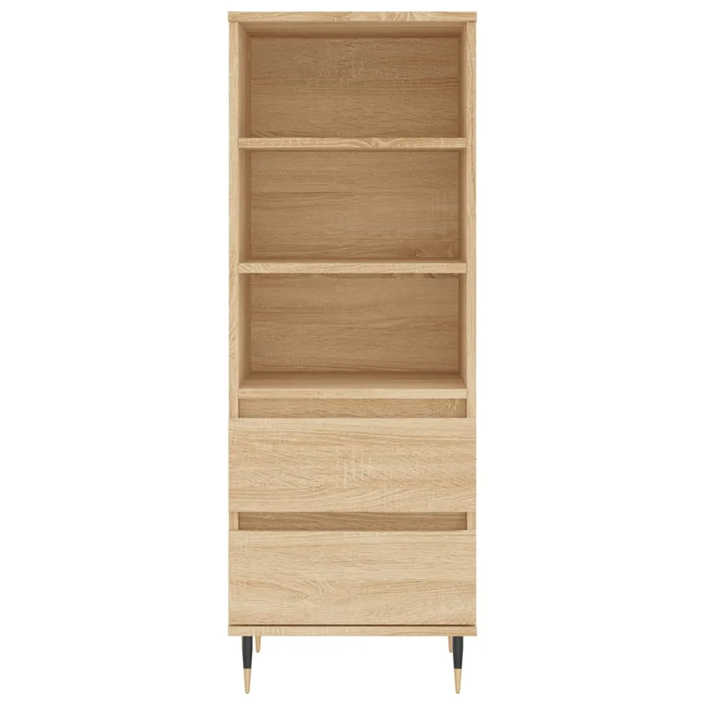 Highboard Sonoma-Eiche 40 x 36 x 110 cm aus Holzwerkstoff und Metall