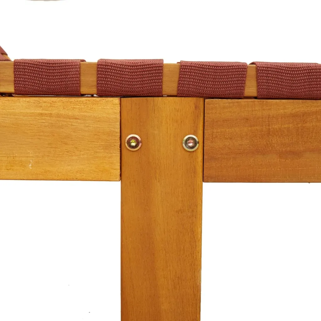 Sonnenliege aus Echtholz mit Stoffbezug, 157x55x60/74/87 cm, Rot-Braun