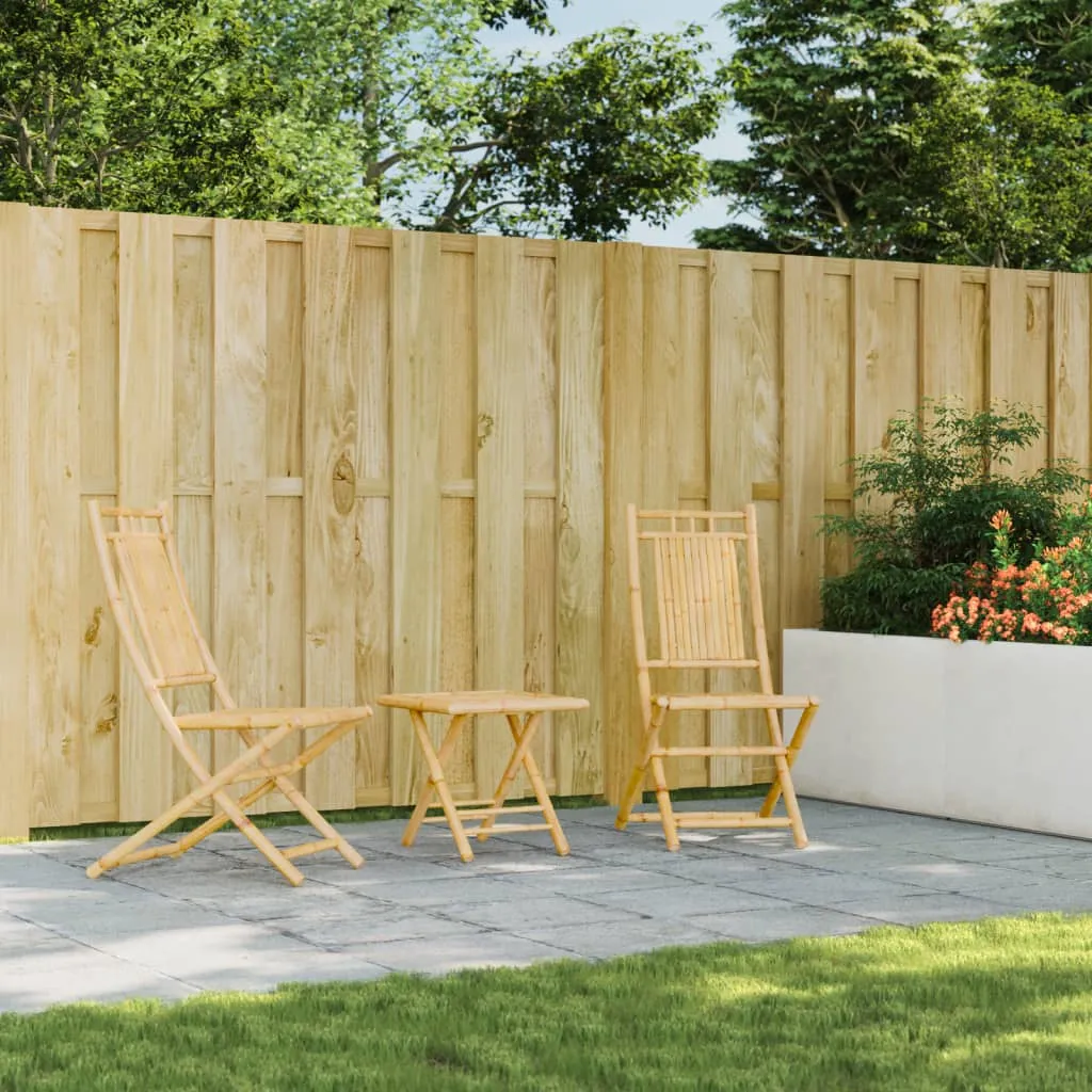 Klappstühle Bambus naturbelassen 46x66x99 cm Gartenstuhl 2er Set
