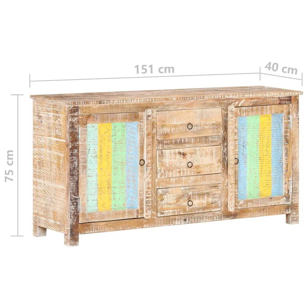 Sideboard 151x40x75 cm Raues Akazienholz