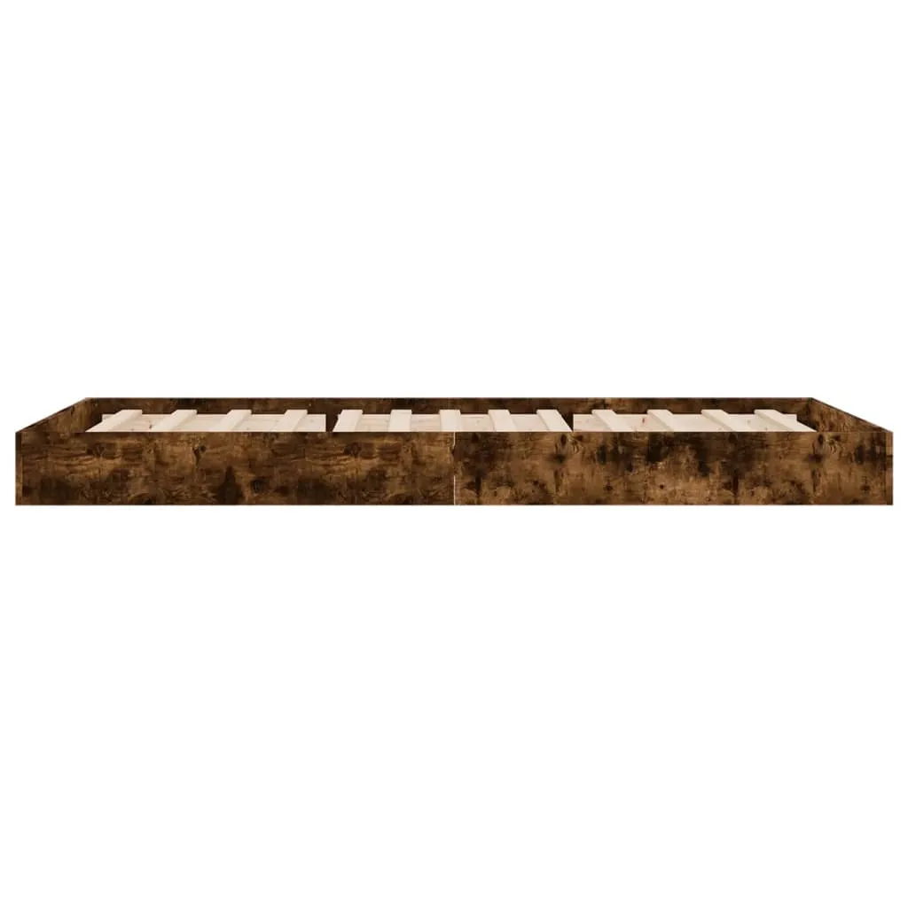 Bettgestell Räuchereiche 193x78x17 cm aus Holzwerkstoff