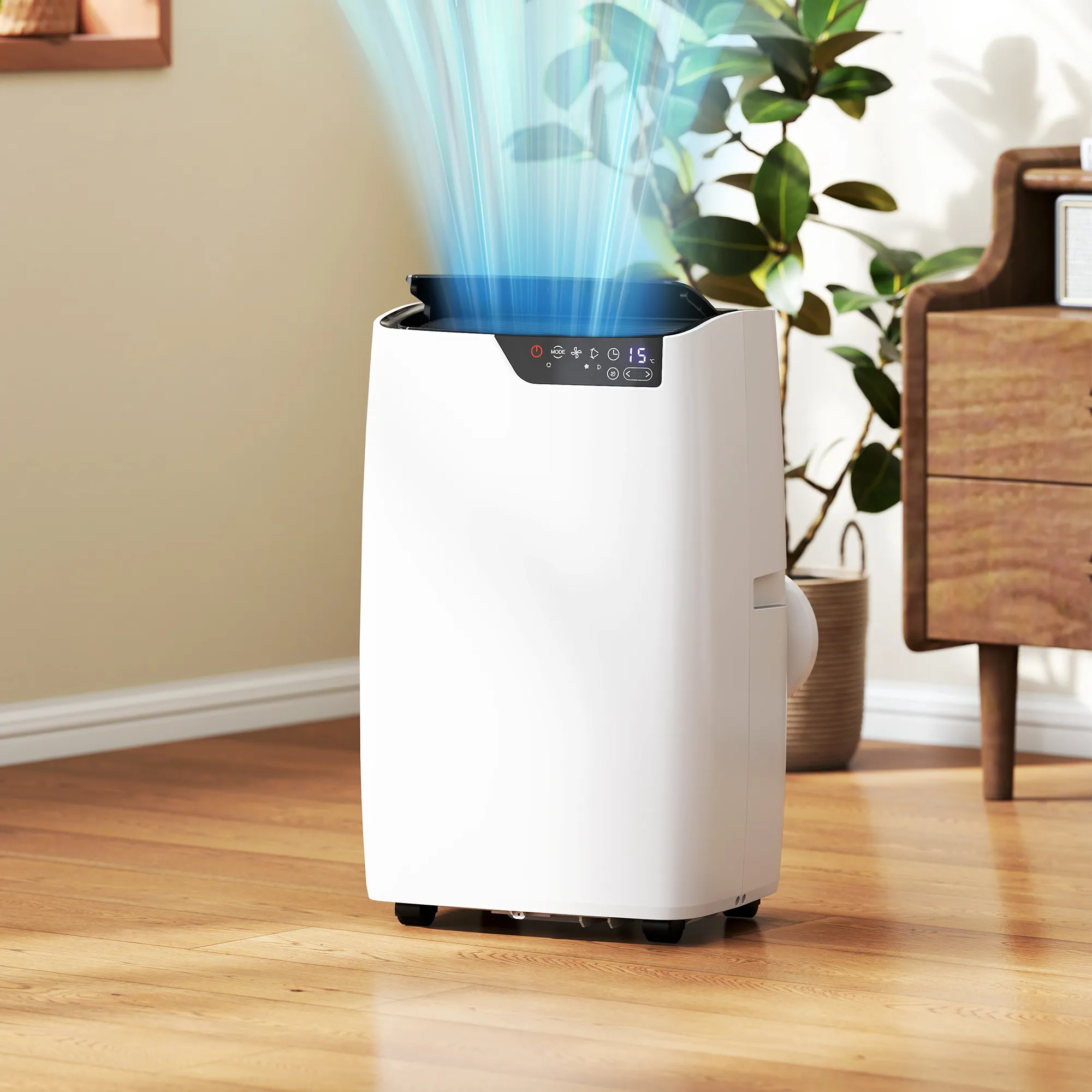 Tragbare Klimaanlage 12000 BTU, Klimagerät mit Kühl-, Entfeuchtungs-, Ventilator- , Schlafmodus, WiFi Sprachsteuerung