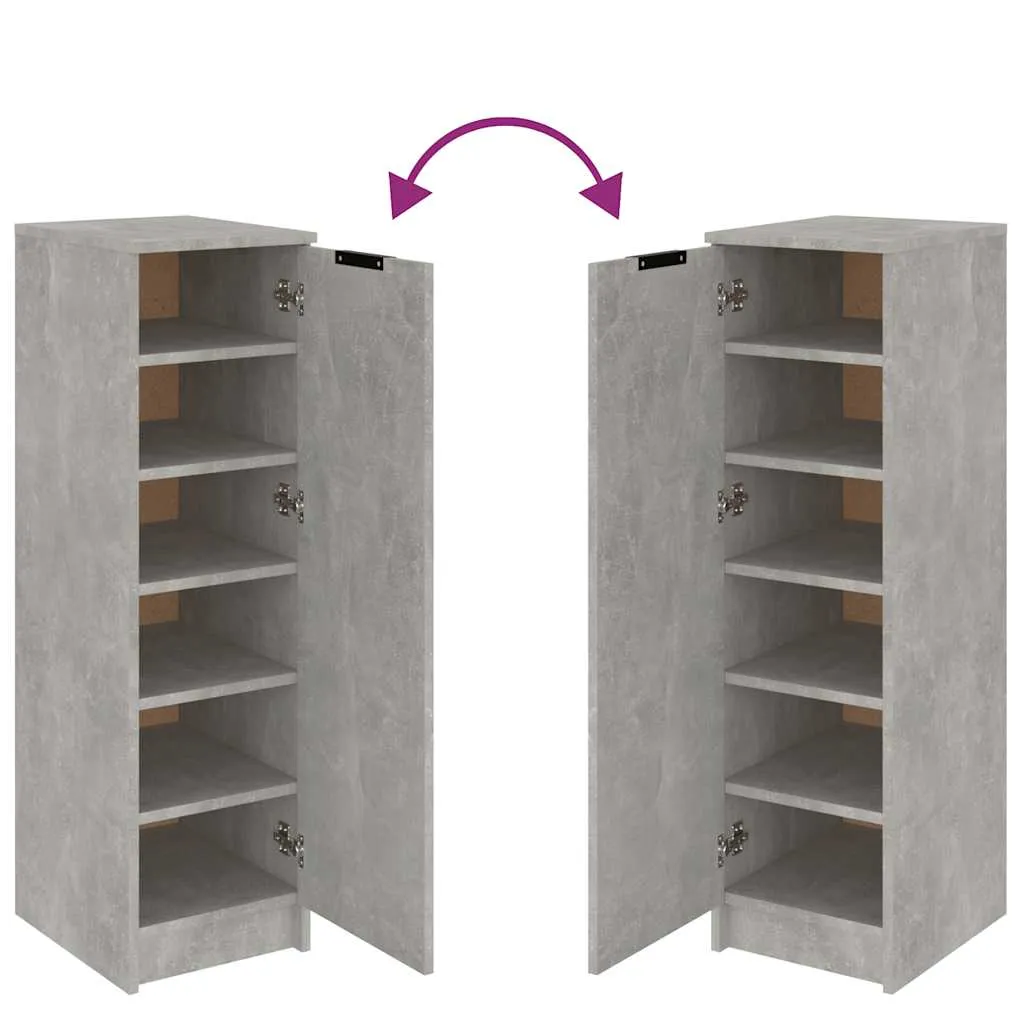 Schuhschrank Betongrau 30 x 35 x 100 cm aus Holzwerkstoff