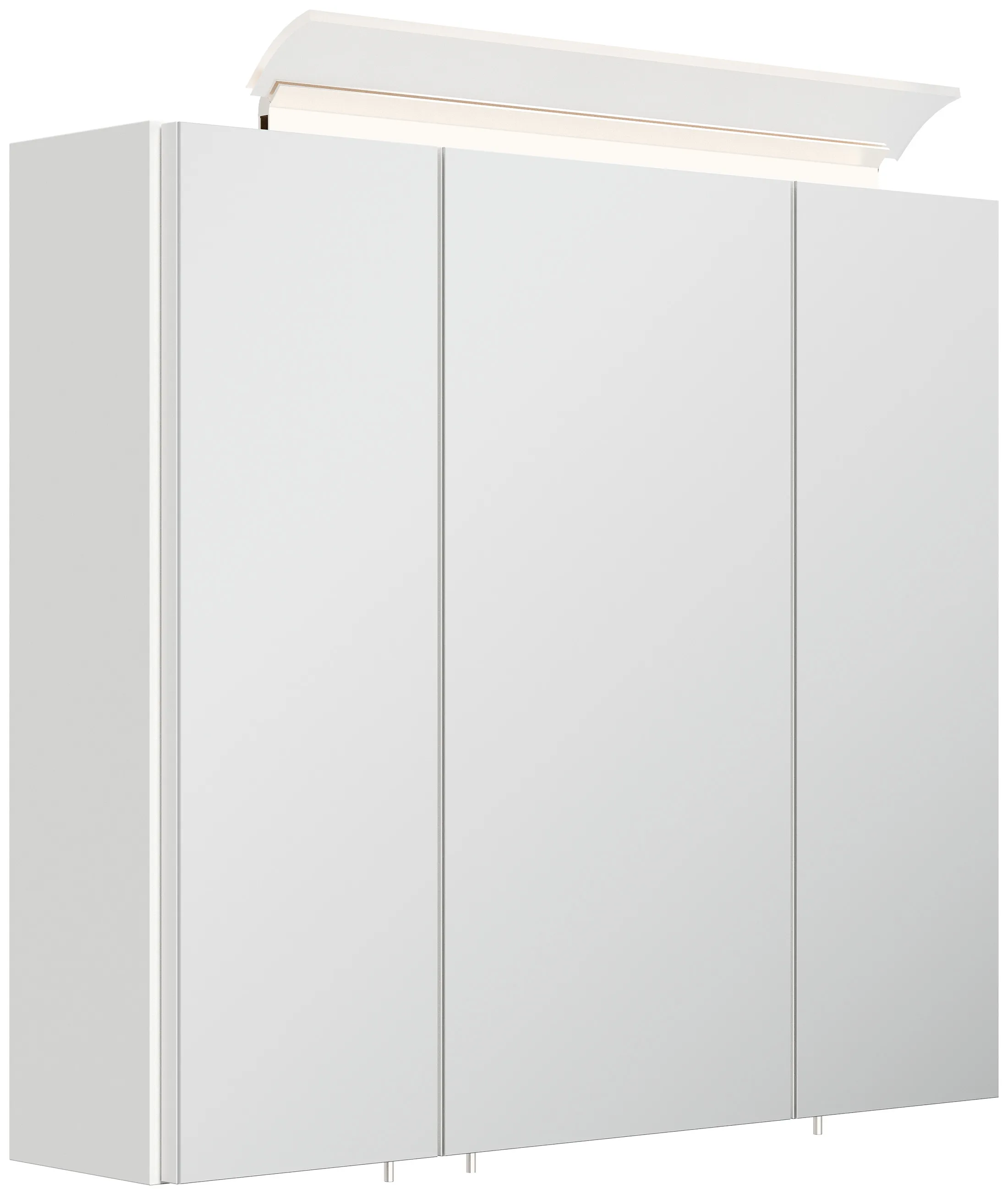 Spiegelschrank 70cm inkl. Design LED-Lampe und Glasböden weiss hochglanz Spiegelschrank 70cm inkl. Design LED-Lampe und Glasböden weiss hochglanz