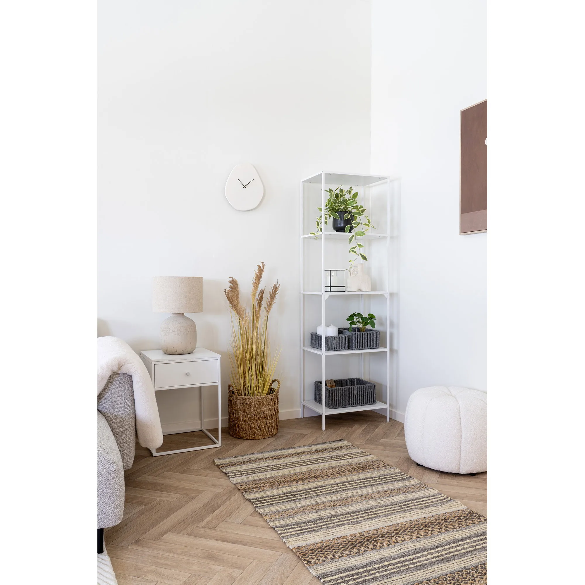 tinkaro Wanduhr organische Form 28x33 cm Off-White