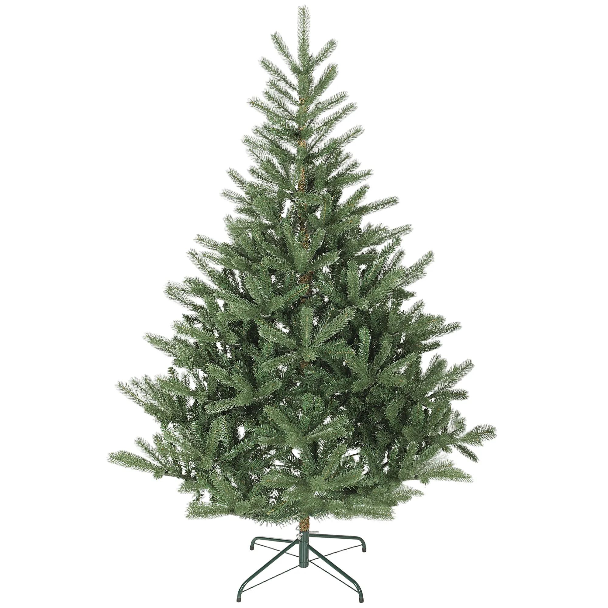 Künstlicher Weihnachtsbaum, 180 cm, dichte Zweige, realistisches Aussehen, flammenhemmend, Kunststoff, Metall, Grün