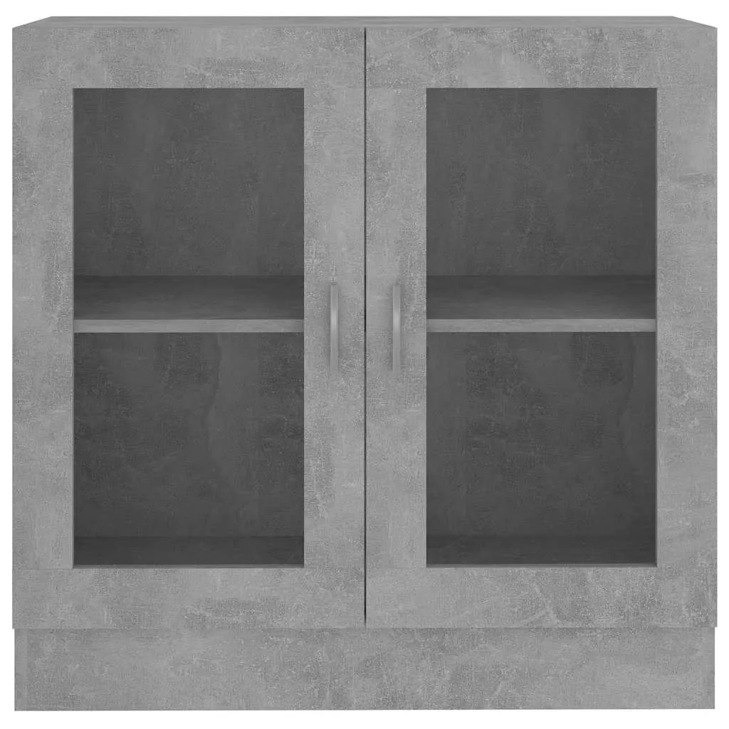 Vitrine mit 2 Fächern und 2 Türen 82,5x30,5x80 cm Betongrau