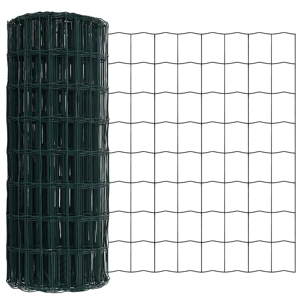 Outdoor-Zaunpaneel-Set 2500 x 3,2 x 60 cm Grün aus Stahl und PVC