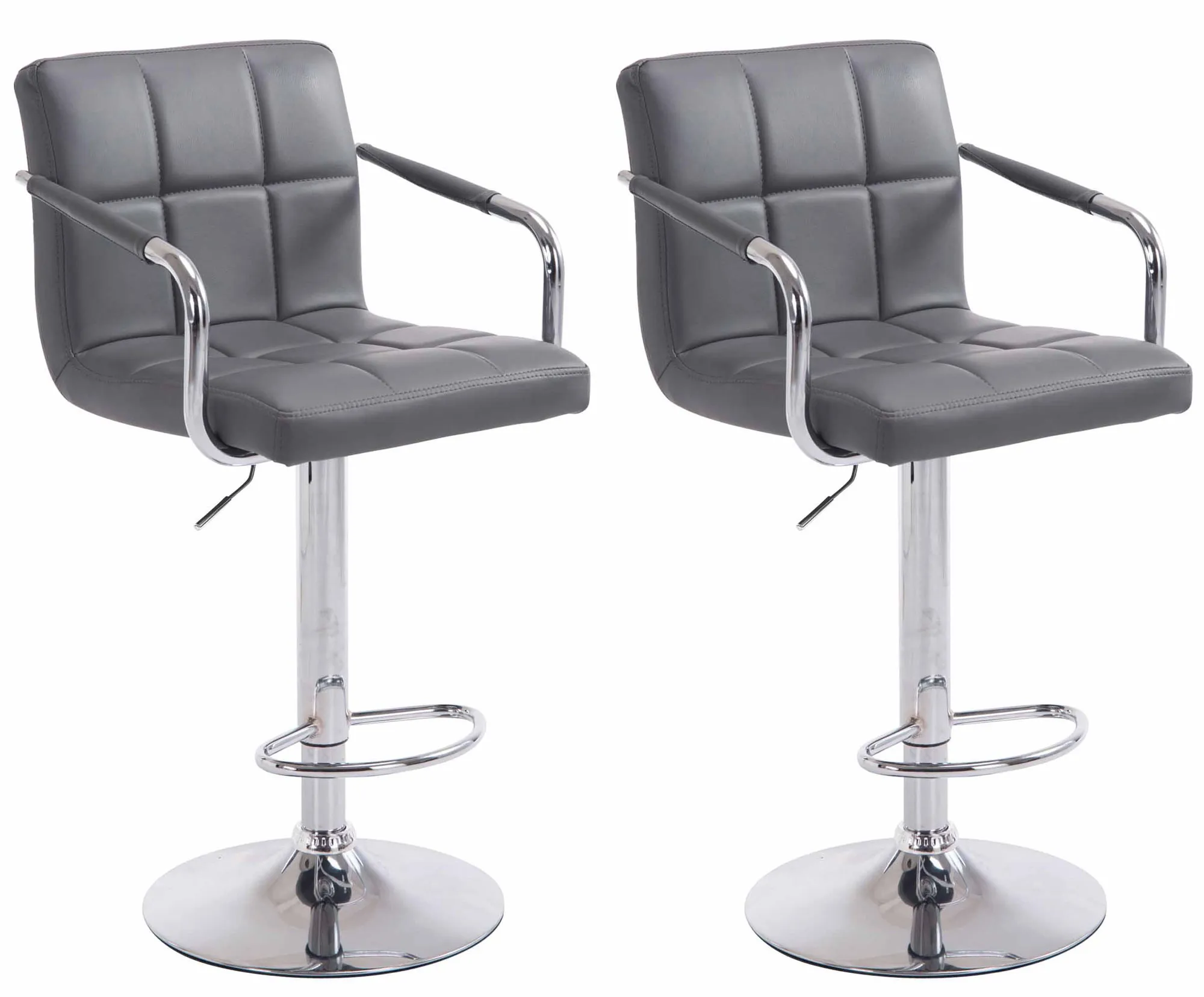 Barhocker Lucy V2 2er Set 91-112x54x46 cm Grau