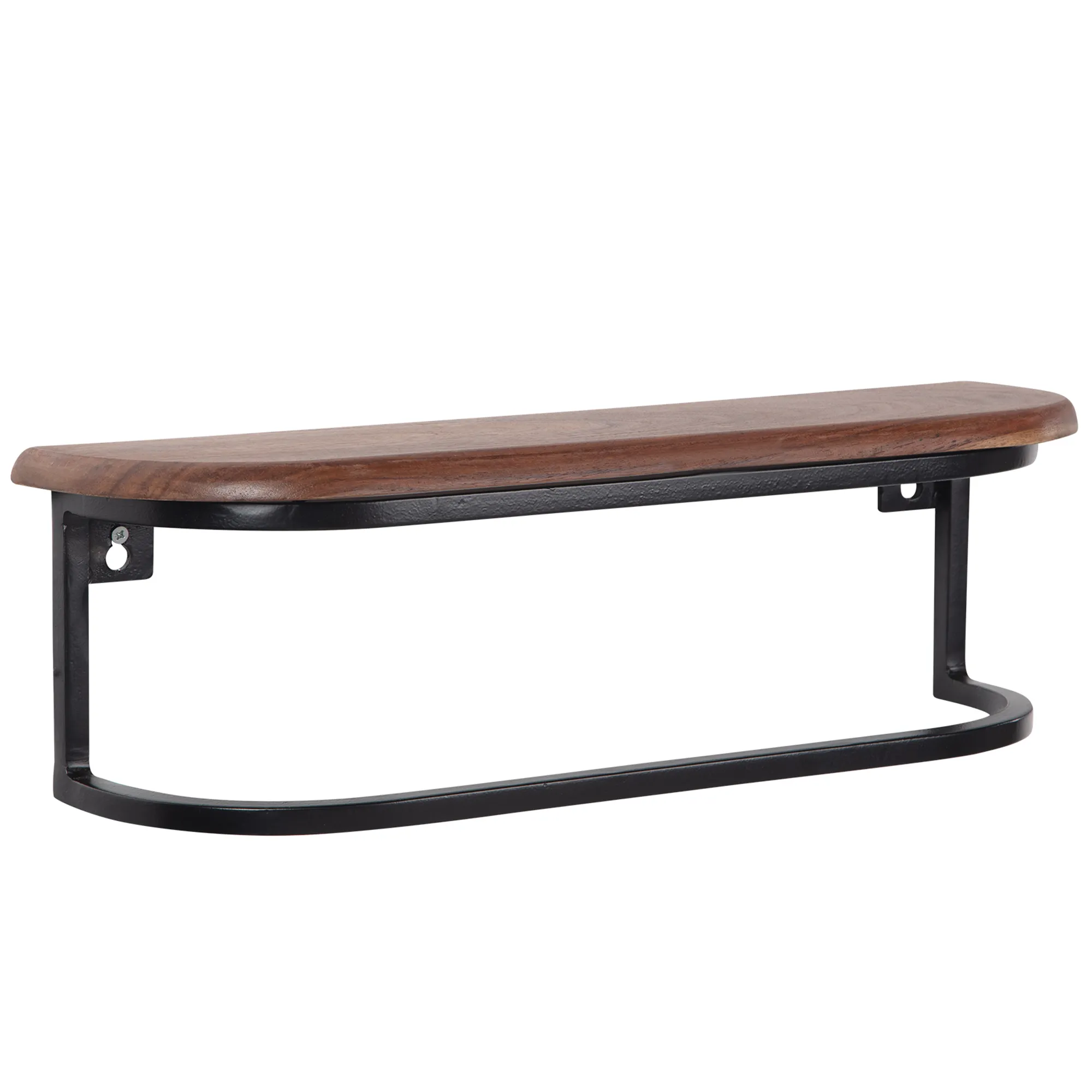 Wohnling Wandregal 50x15x13 cm Sheesham Massivholz / Metall Hängeregal Industrial