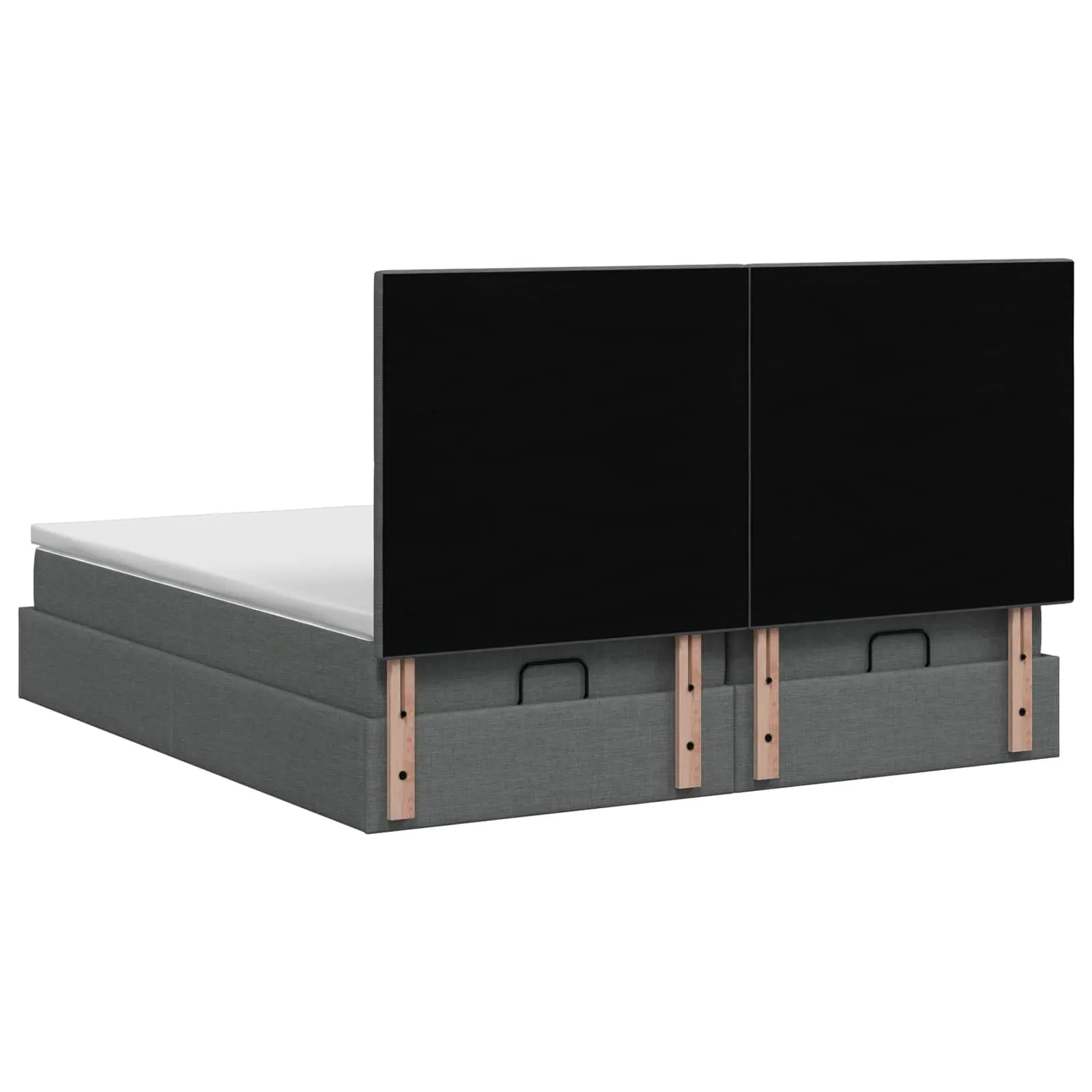 Ottoman Bett mit Matratze 200x200 cm Dunkelgrau