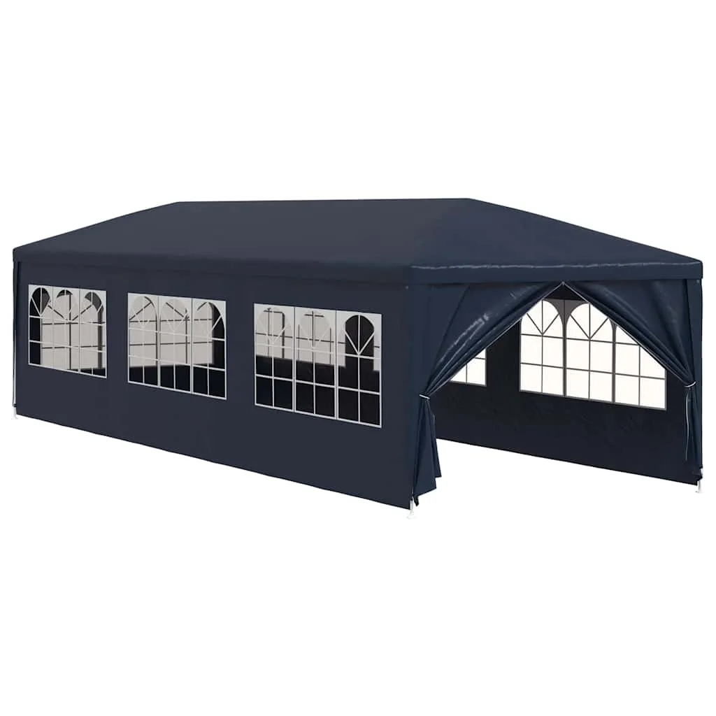 Blaues Partyzelt 9 x 3 x 2,55 m mit Stahlrahmen und PE-Dach