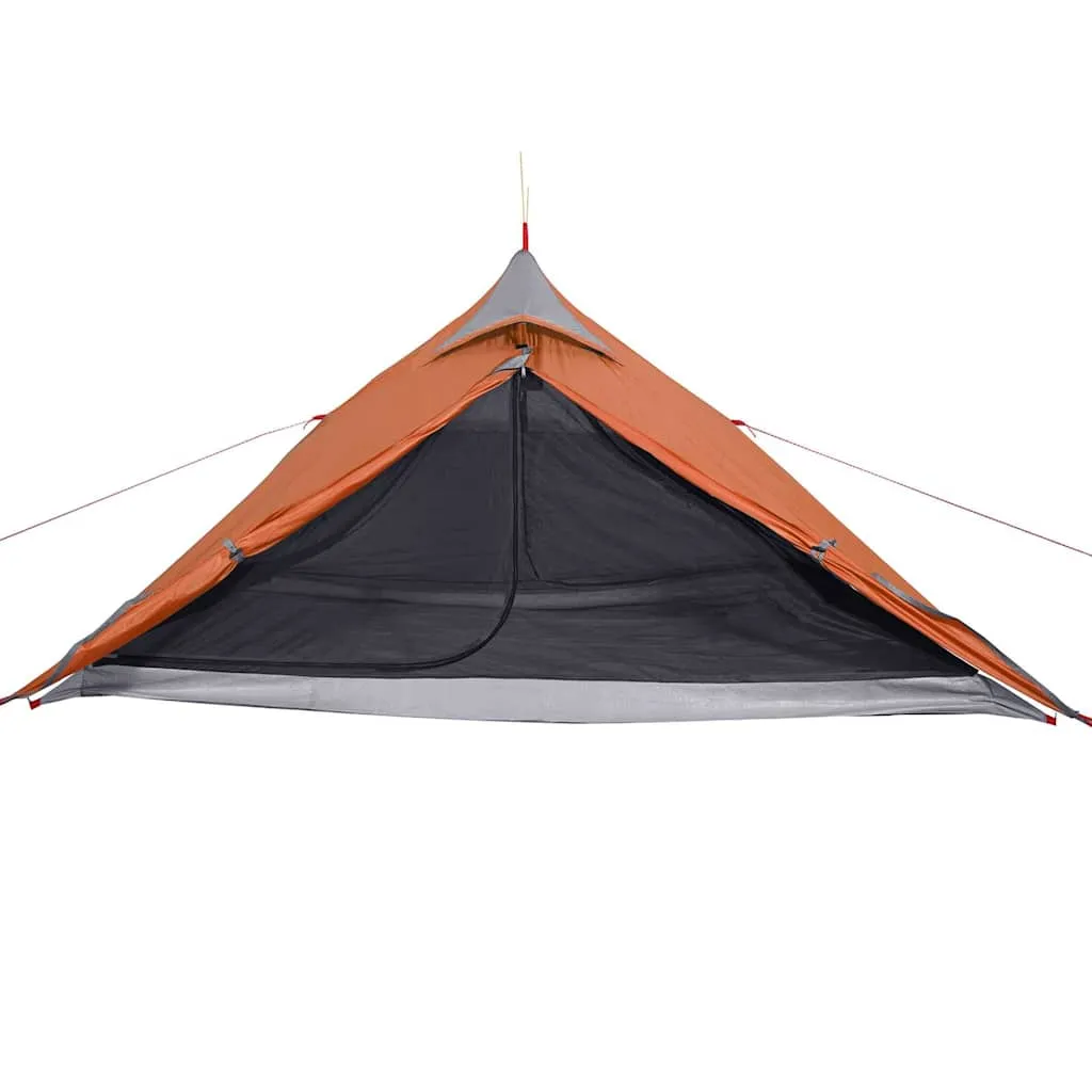 Campingzelt Tipi 235x96x119 cm Orange wasserdicht mit Überzelt