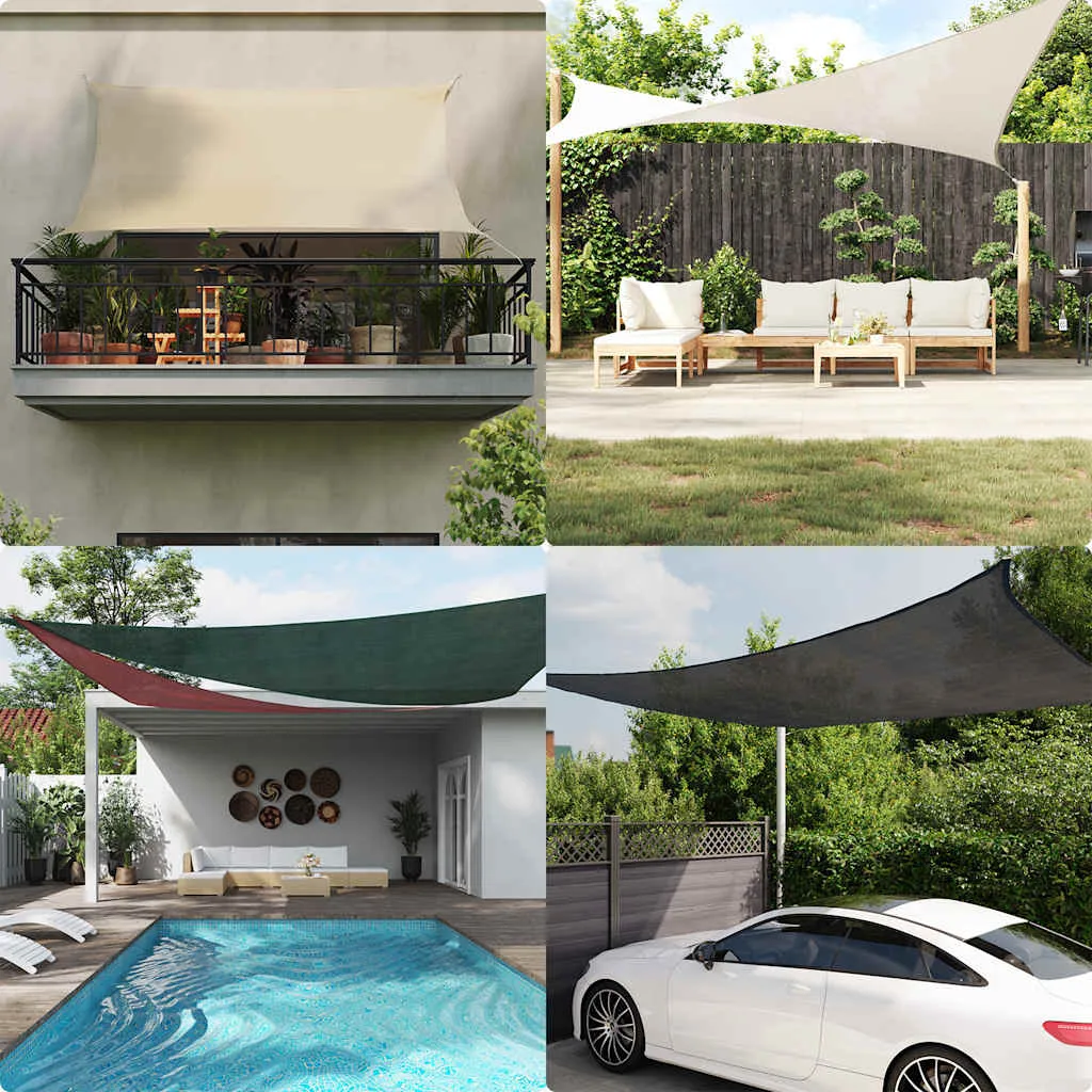 Sonnensegel 160 g/m² Taupe 2,5x2,5x3,5 m HDPE