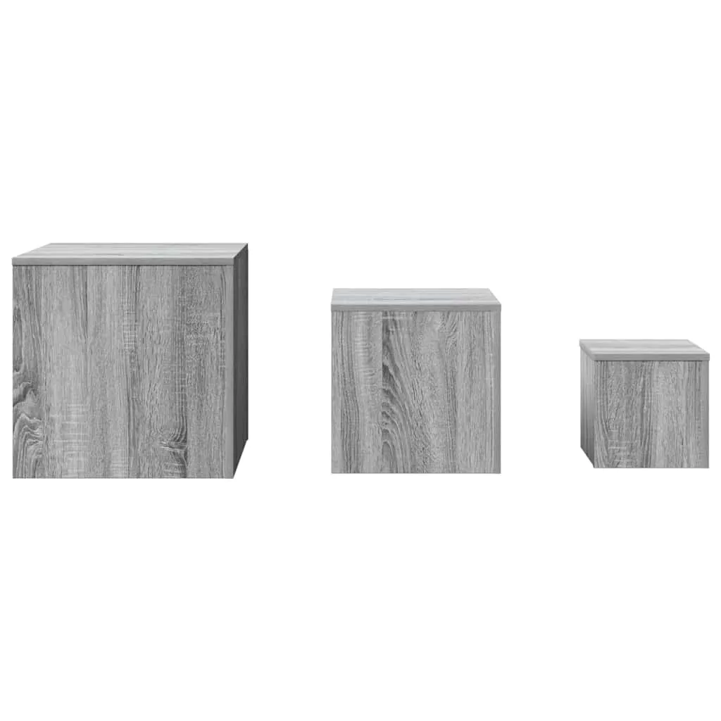 Beistelltisch-Set Grau Sonoma 45x45x45, 35x35x35, 24x24x24 cm