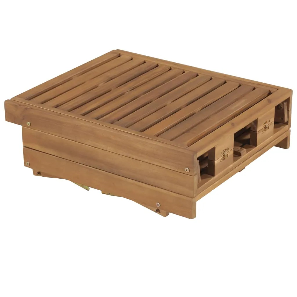 Echtholz Sonnenliege 200 x 61 x 30/86 cm Beige